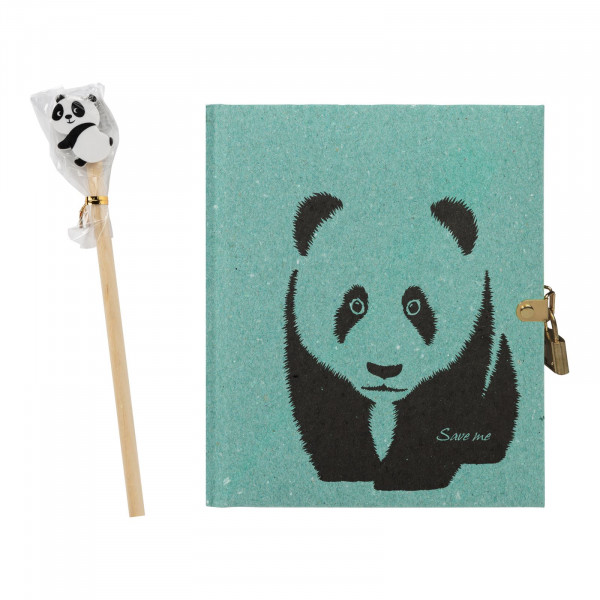 Tagebuch Panda mit Stift