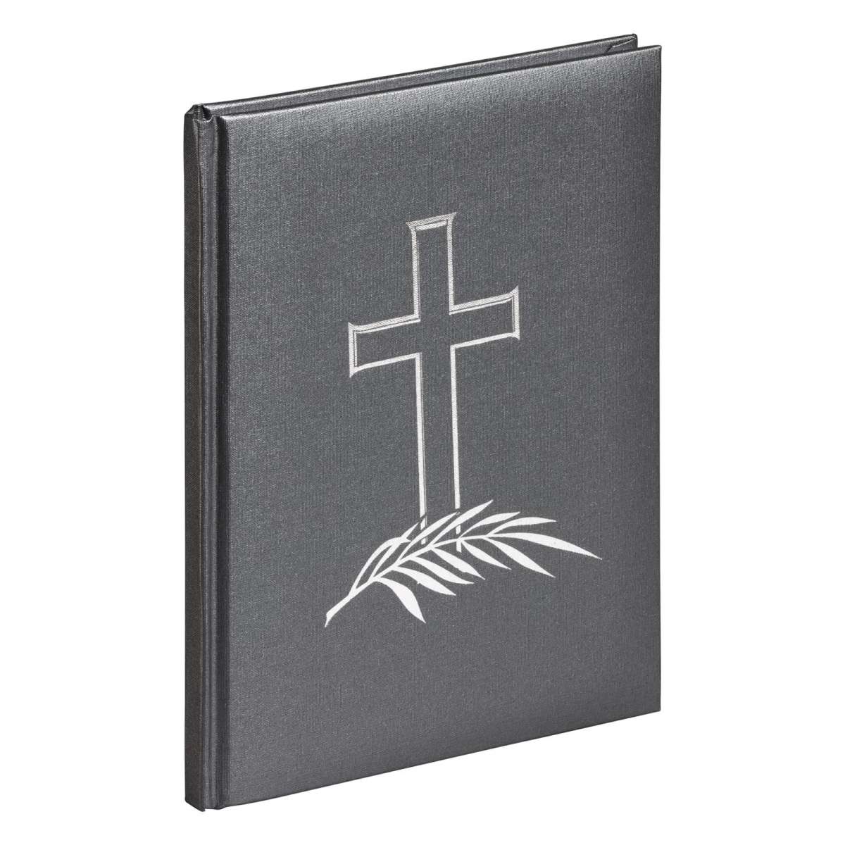 Pagna Gedenkbuch 25x25cm - Kondolenzbuch Mit Baum Motiv In Grau